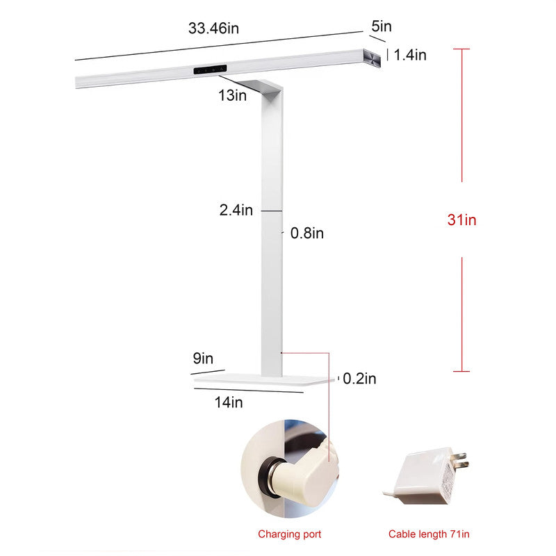 30.5 in. Full Spectrum LED Floor Lamp, Eye-Caring Reading Light for Kids, Study, Office and Dorm