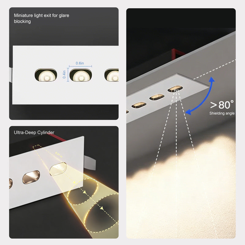 Glare-Free Recessed Grille Light for Hallway & Living Room