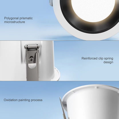 Full-Spectrum LED Recessed Downlight,  2.95 in. Eye-Caring, Deep Cup Design, Glare-Free Light