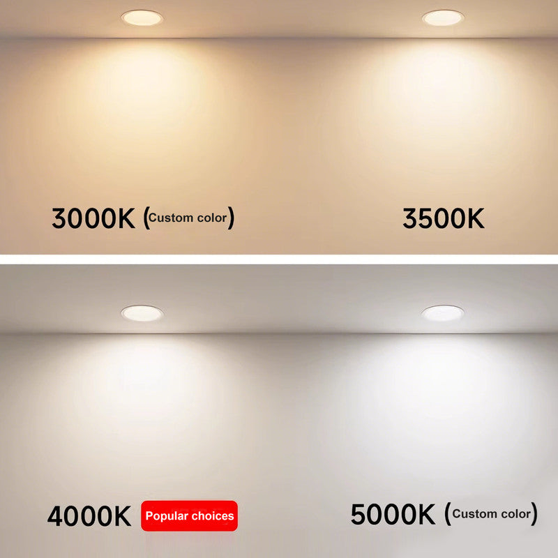 Borderless Eye-Caring LED Recessed Downlight, Full-Spectrum, 2.95 in. Glare-Free Design