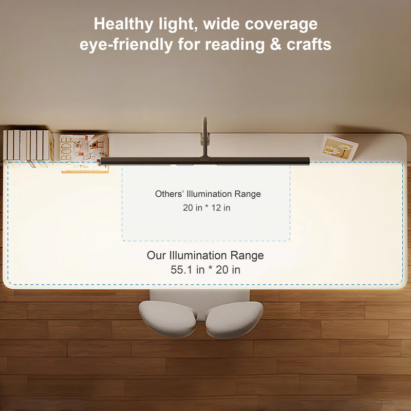 25 in. LED Eye-Caring Desk Lamp, Screen Clamp lamp for Computer, Work, Reading & Programmers